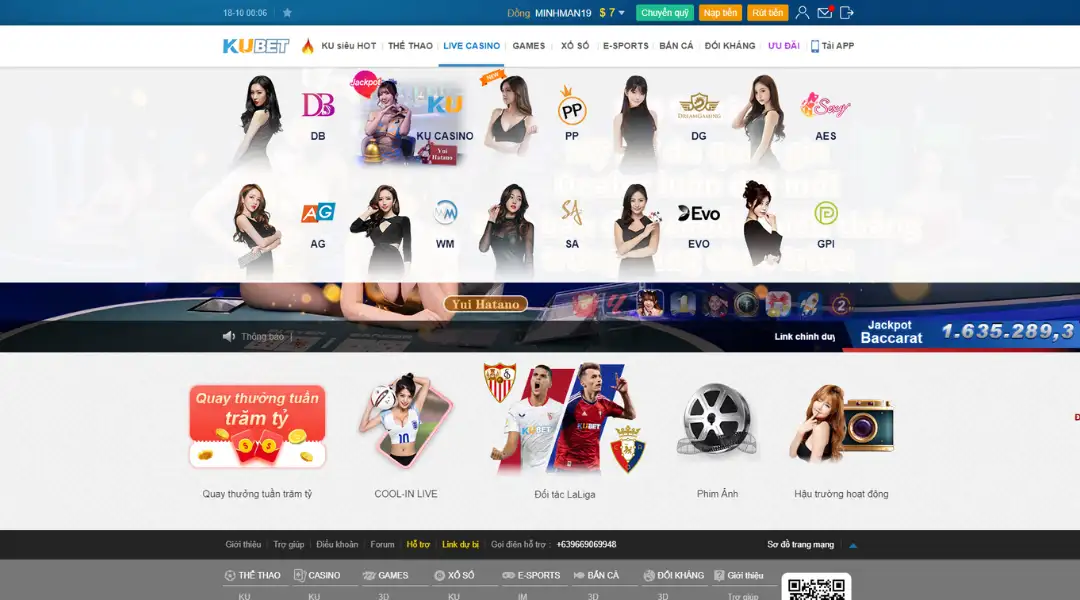 Nhiều sảnh live casino có game xóc đĩa kubet hấp dẫn