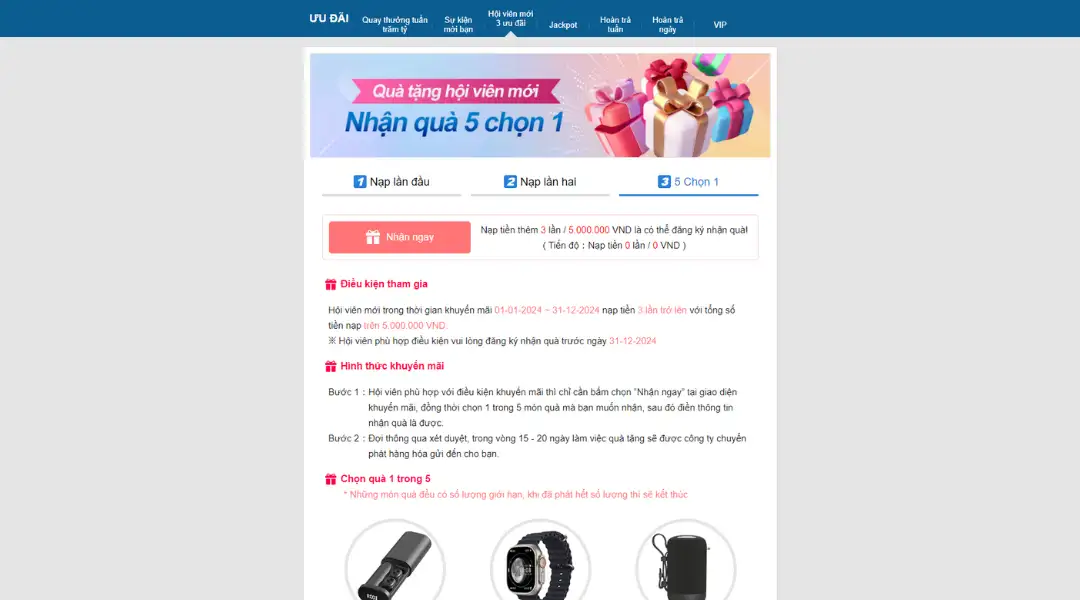 Quà thành viên kubet hấp dẫn